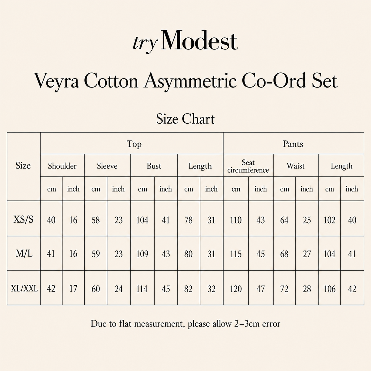 Asymmetrische set van Veyra-katoen, combi-set