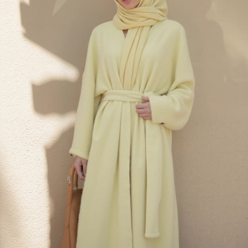 Wafaa Sıcak ve Şık Kışlık Abaya Palto