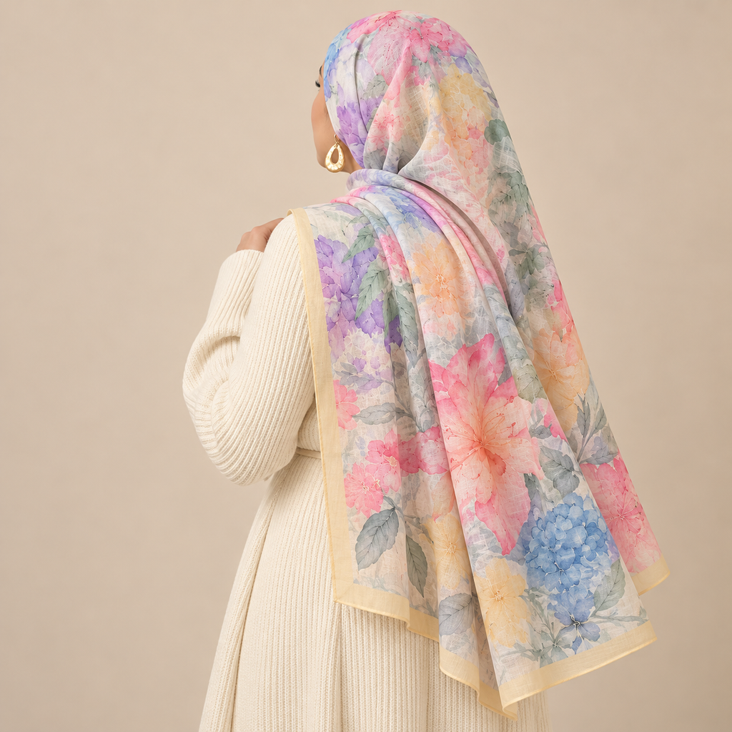 Watercolor Reverie Modal Hijab