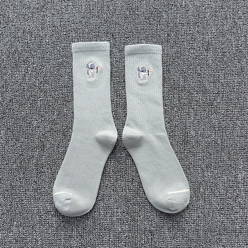 Winter Embroidered Astronaut Medium Tube Socks - Try Modest Limited 