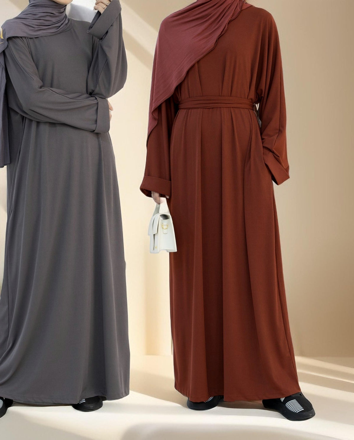 modest knitted dress Mocha Sequin knit long sleeve modest maxi dress Kabayare