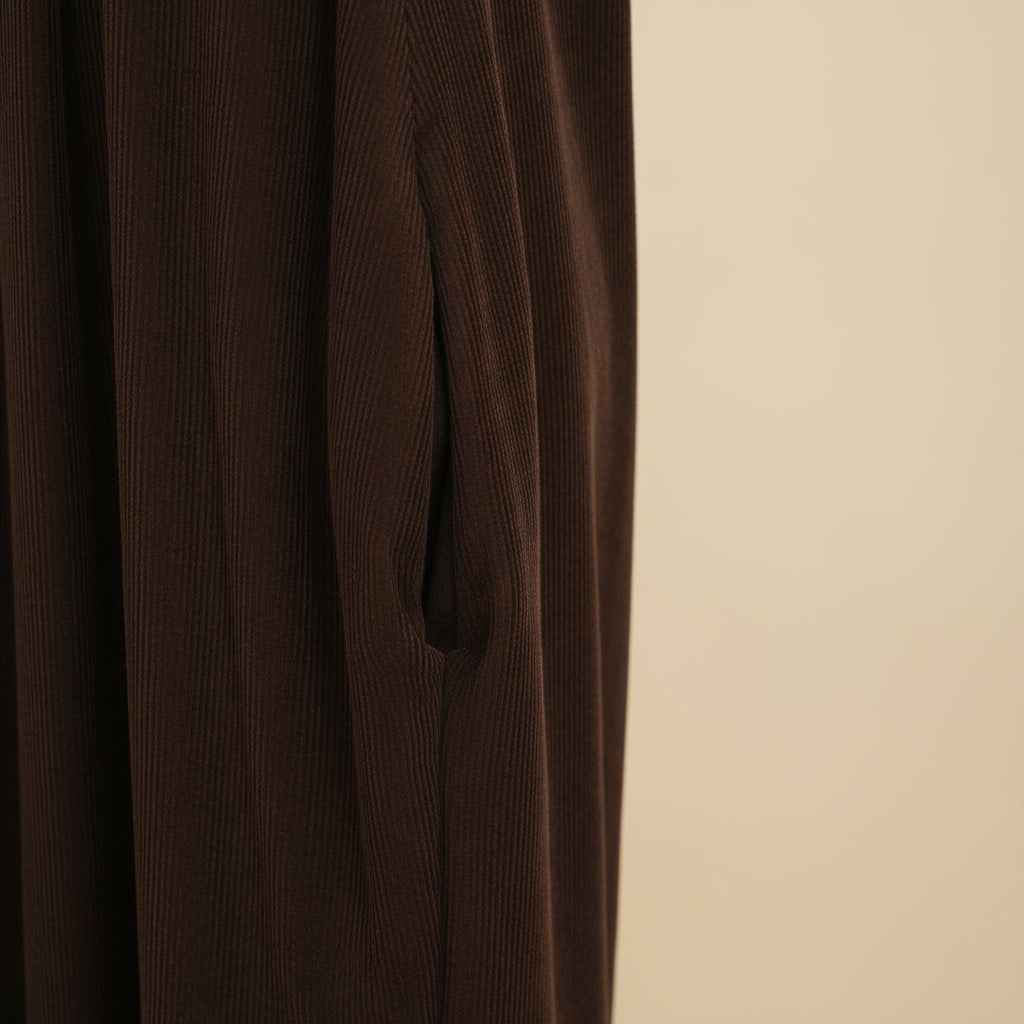 Winter Corduroy Wrap Abaya Dress with Shawl detail
