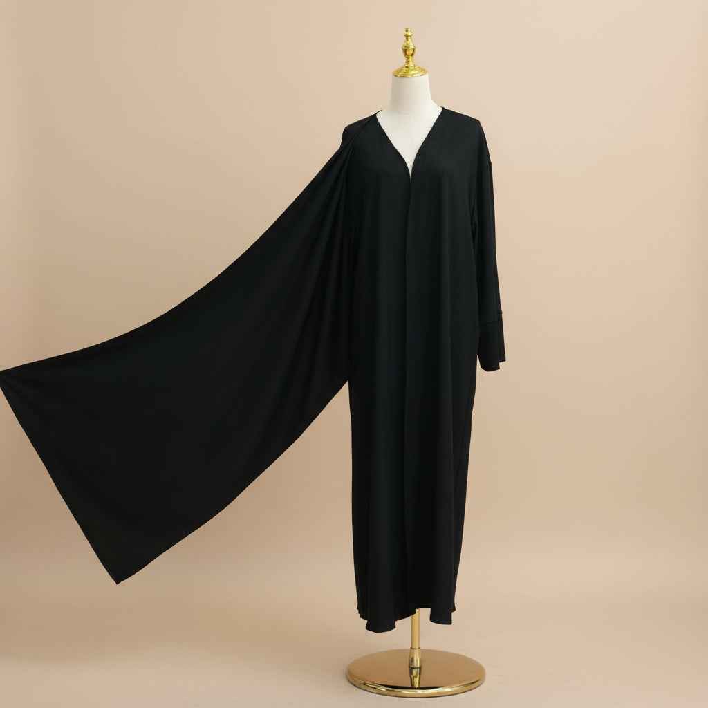 Winter Corduroy Wrap Abaya Dress with Shawl detail