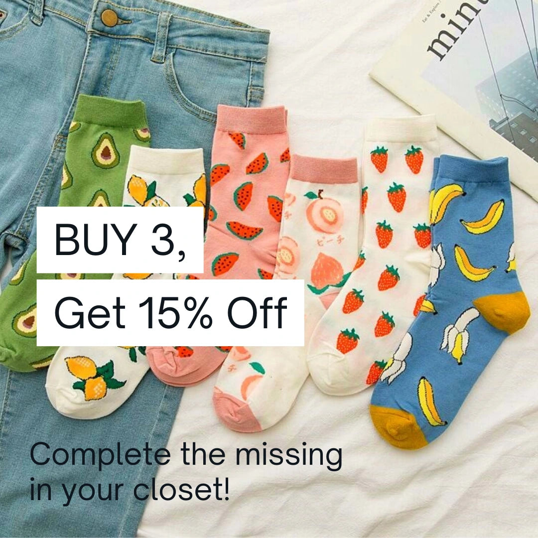 Women Fruity pattern socks - Try Modest Limited 