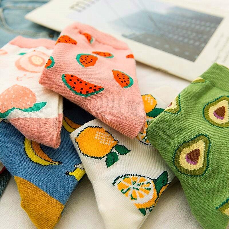 Women Fruity pattern socks - Try Modest Limited 