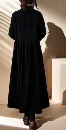 Women's A-Line corduroy dress, Casual Long Sleeves - Try Modest Limited