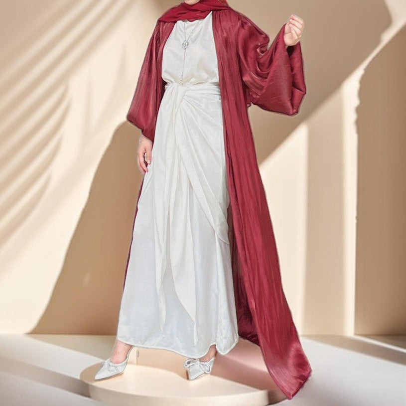 Women's Beautiful Party wear Stretchable abaya with puff sleeves - Try Modest Limited