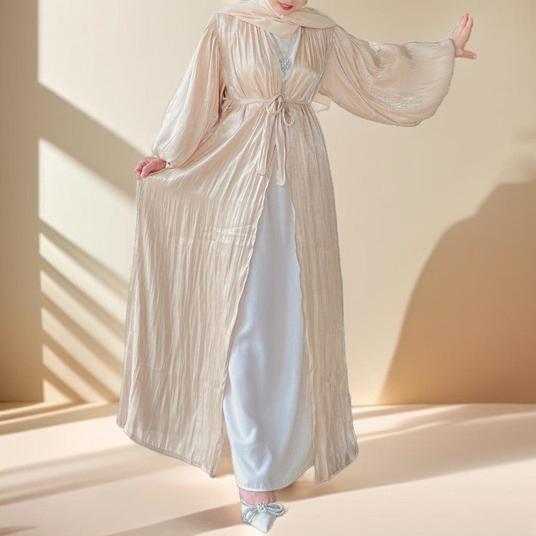 Women's Beautiful Party wear Stretchable abaya with puff sleeves - Try Modest Limited