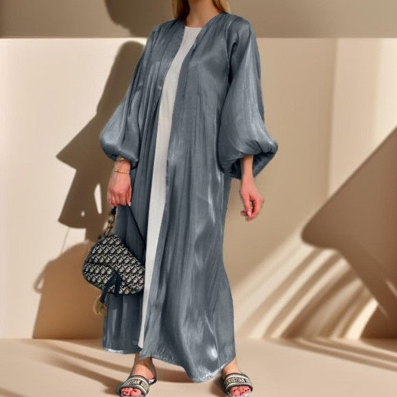 Women's Beautiful Party wear Stretchable abaya with puff sleeves - Try Modest Limited