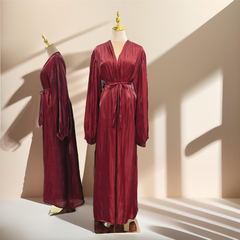 Women's Beautiful Party wear Stretchable abaya with puff sleeves - Try Modest Limited