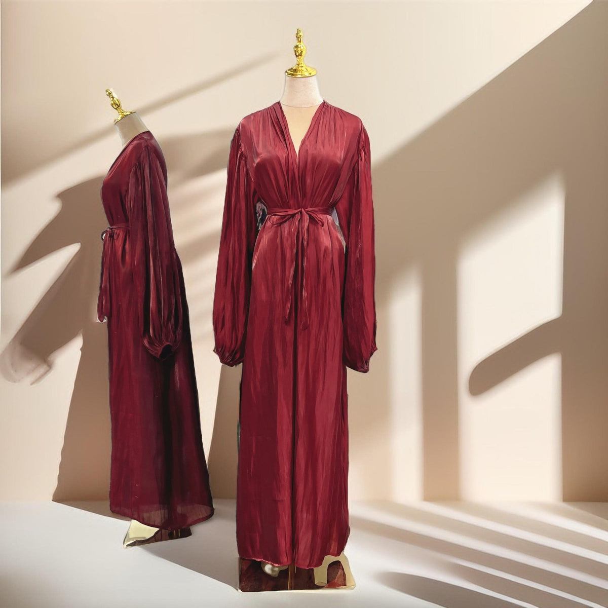 Women's Beautiful Party wear Stretchable abaya with puff sleeves - Try Modest Limited