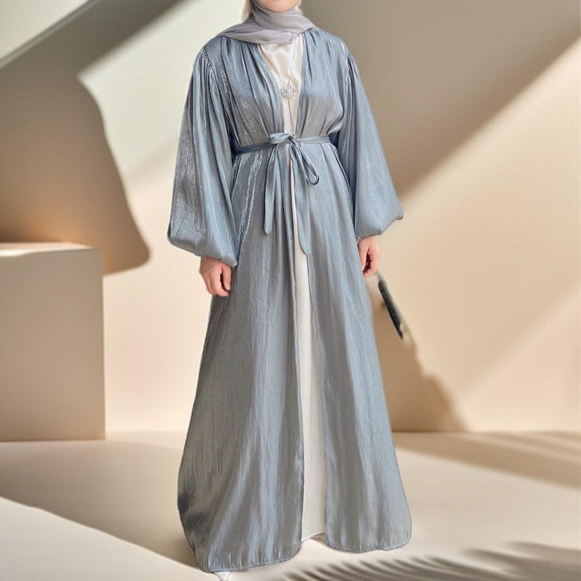 Women's Beautiful Party wear Stretchable abaya with puff sleeves - Try Modest Limited