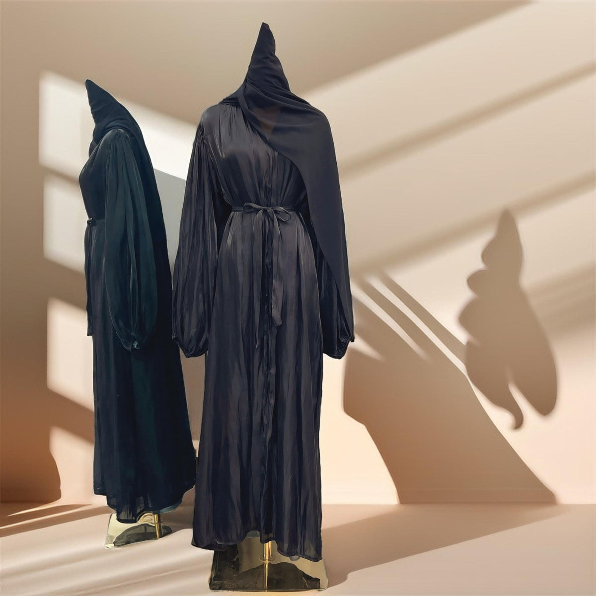 Women's Beautiful Party wear Stretchable abaya with puff sleeves - Try Modest Limited