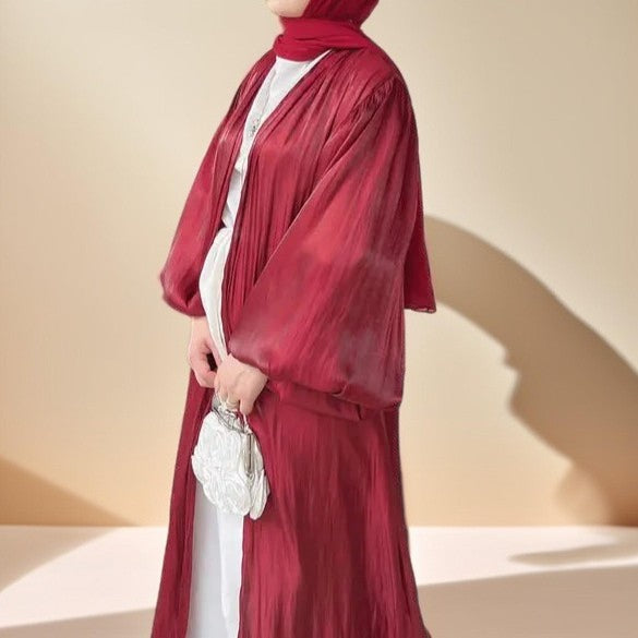Women's Beautiful Party wear Stretchable abaya with puff sleeves - Try Modest Limited