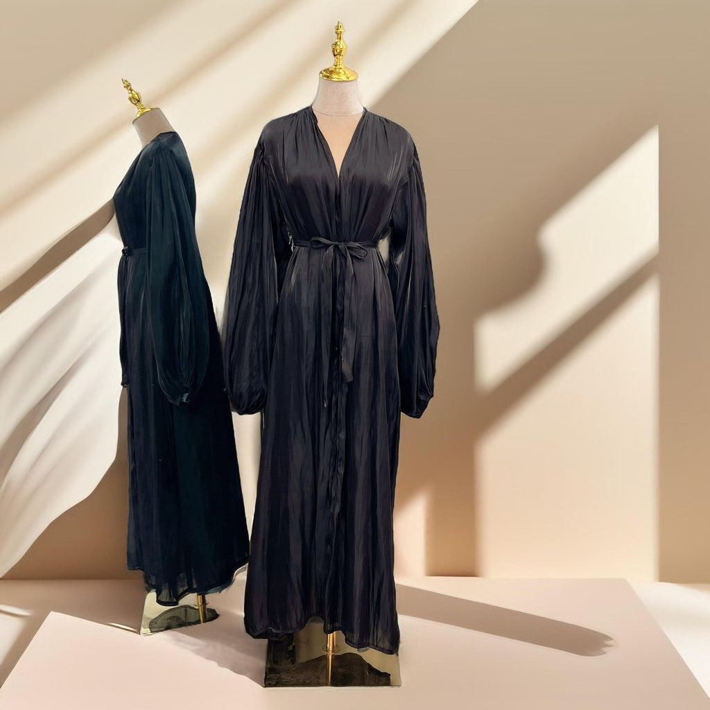 Women's Beautiful Party wear Stretchable abaya with puff sleeves - Try Modest Limited
