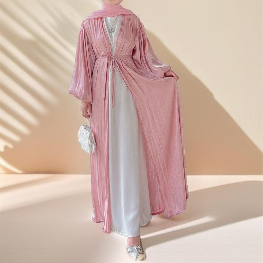 Women's Beautiful Party wear Stretchable abaya with puff sleeves - Try Modest Limited