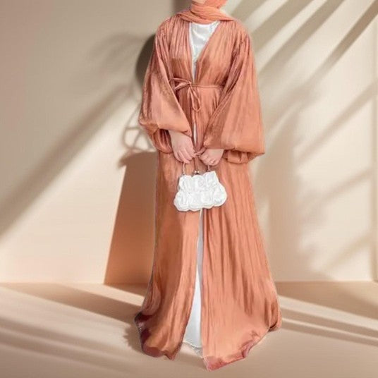 Women's Beautiful Party wear Stretchable abaya with puff sleeves - Try Modest Limited