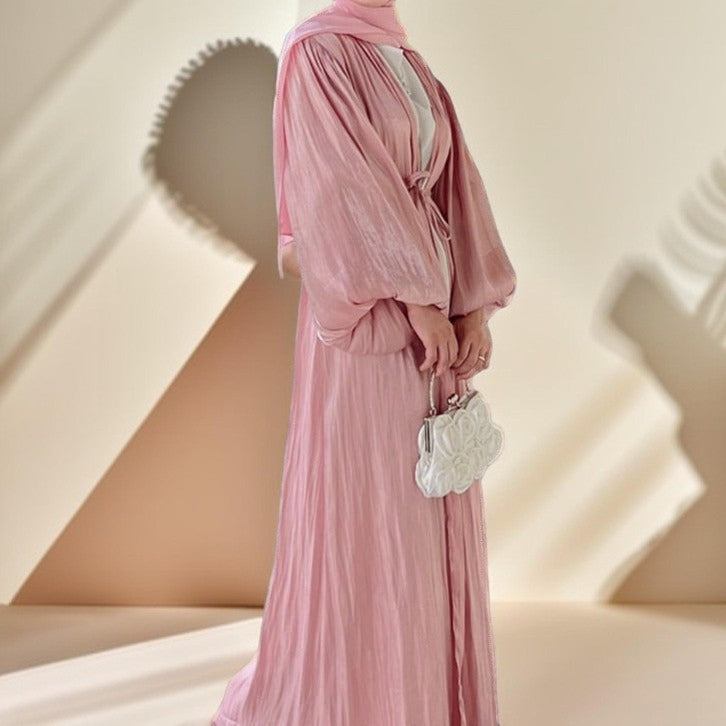 Women's Beautiful Party wear Stretchable abaya with puff sleeves - Try Modest Limited