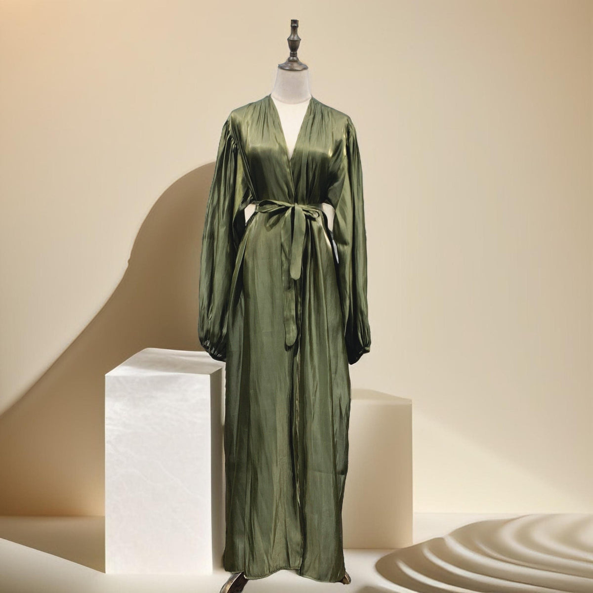 Women's Beautiful Party wear Stretchable abaya with puff sleeves - Try Modest Limited