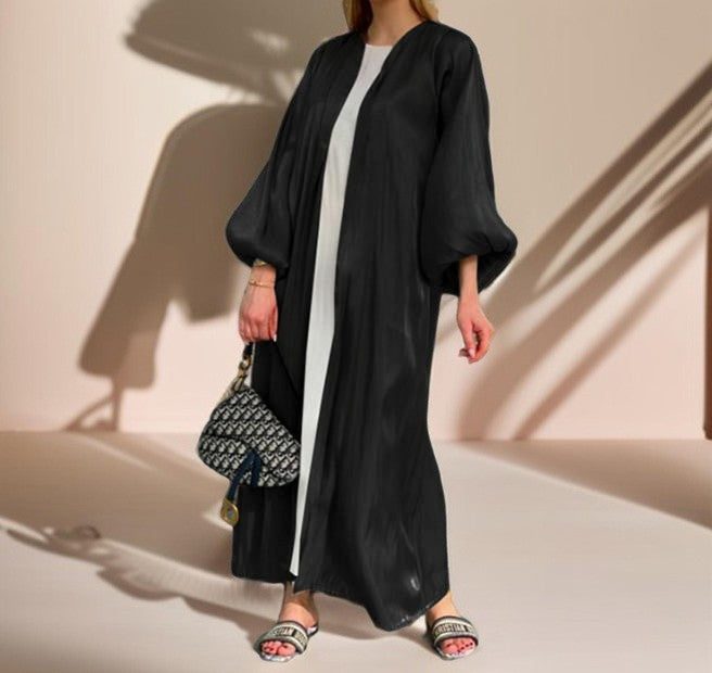 Women's Beautiful Party wear Stretchable abaya with puff sleeves - Try Modest Limited