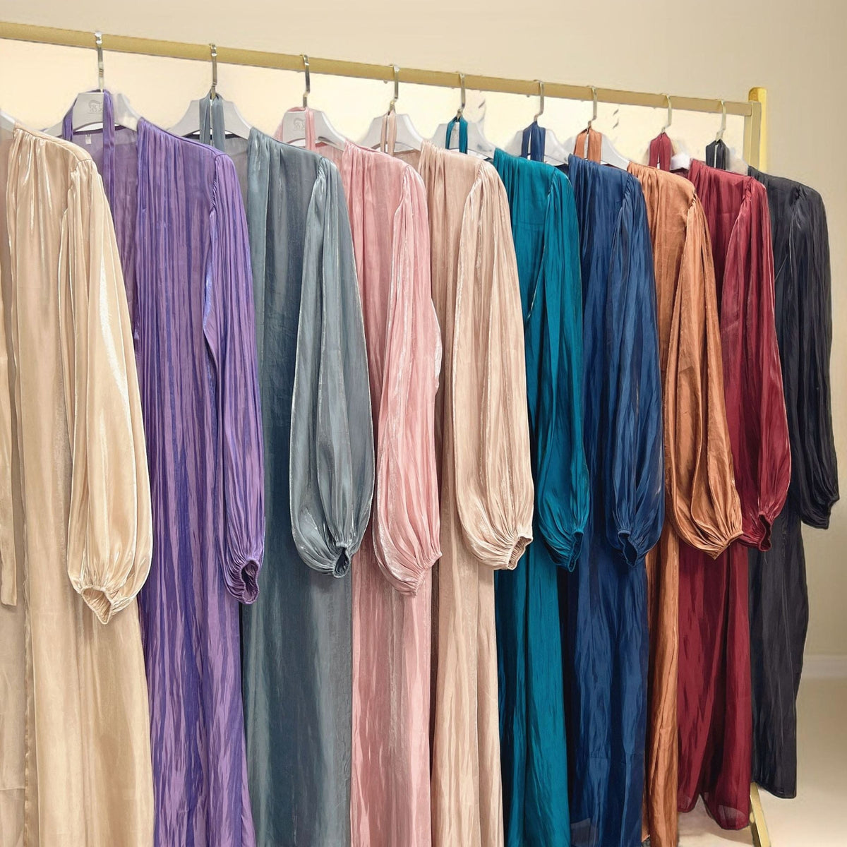 Women's Beautiful Party wear Stretchable abaya with puff sleeves - Try Modest Limited