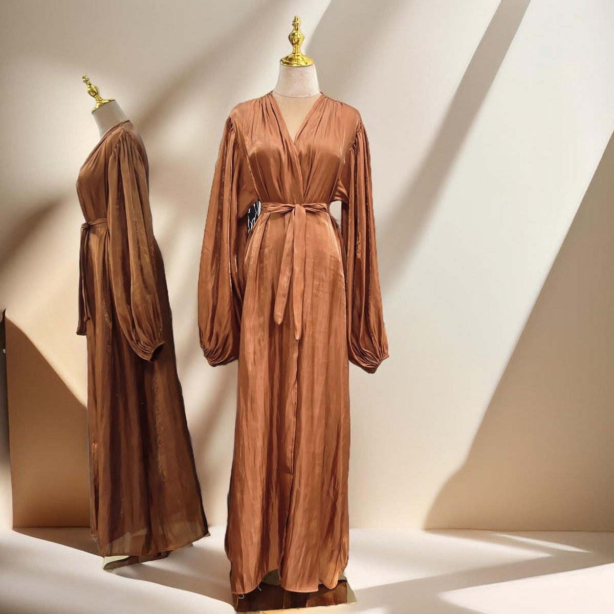 Women's Beautiful Party wear Stretchable abaya with puff sleeves - Try Modest Limited