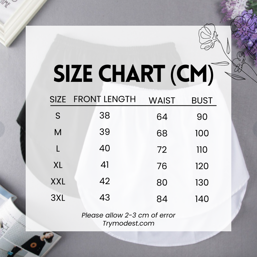 Women's Comfortable Shirt Extender- Fake mini skirt - Try Modest Limited