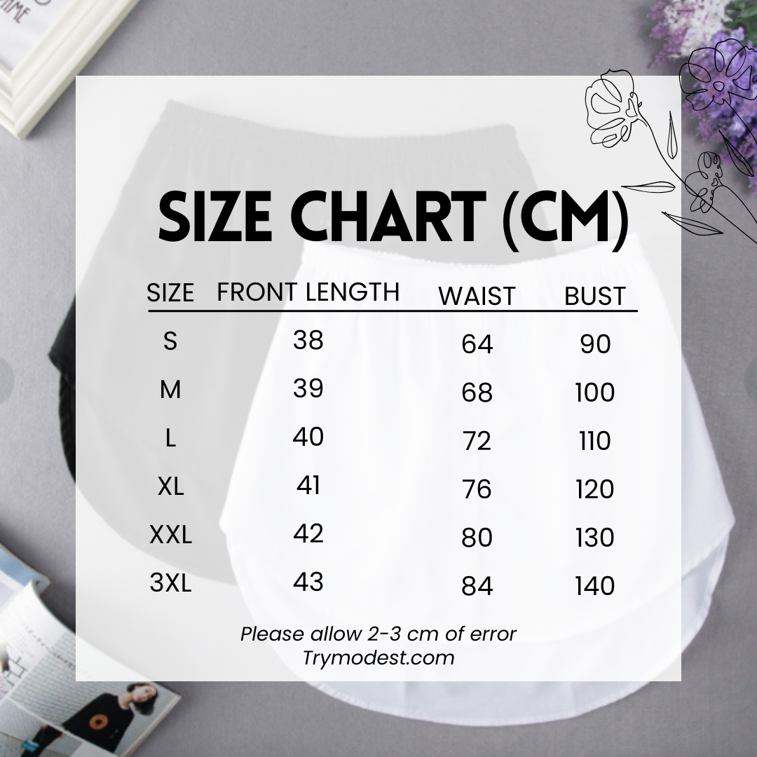 Women's Comfortable Shirt Extender- Fake mini skirt - Try Modest Limited