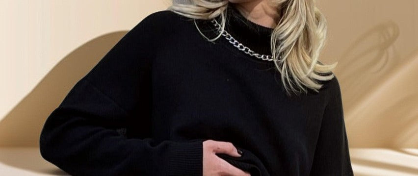 Women's Fashion Loose Turtleneck Sweater - Try Modest Limited