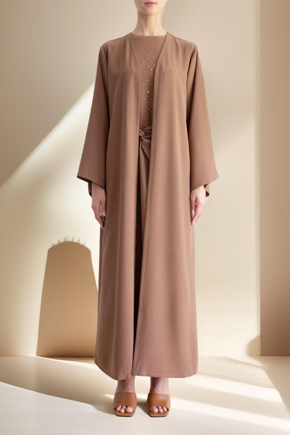 Women's Solid Color Fashion Beaded Three Piece Suit - Try Modest Limited