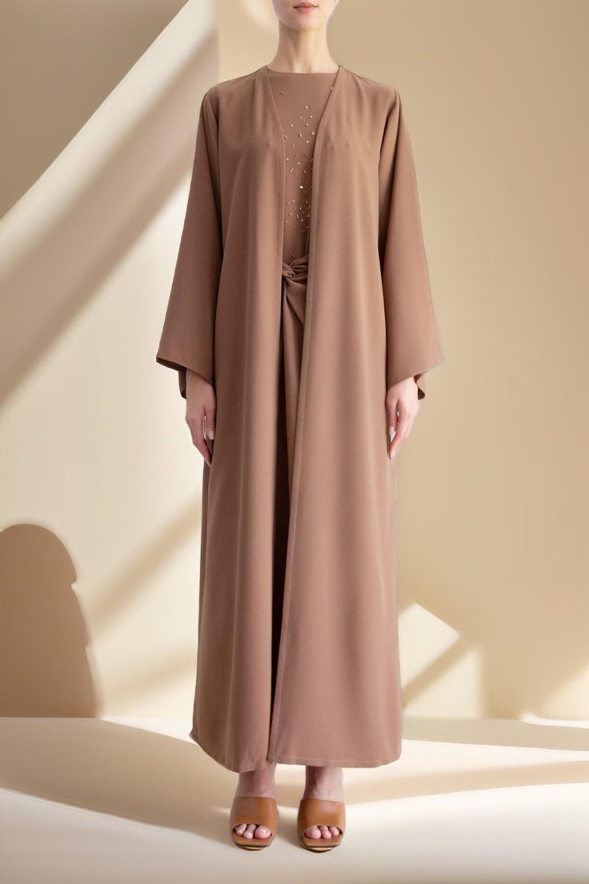 Women's Solid Color Fashion Beaded Three Piece Suit - Try Modest Limited