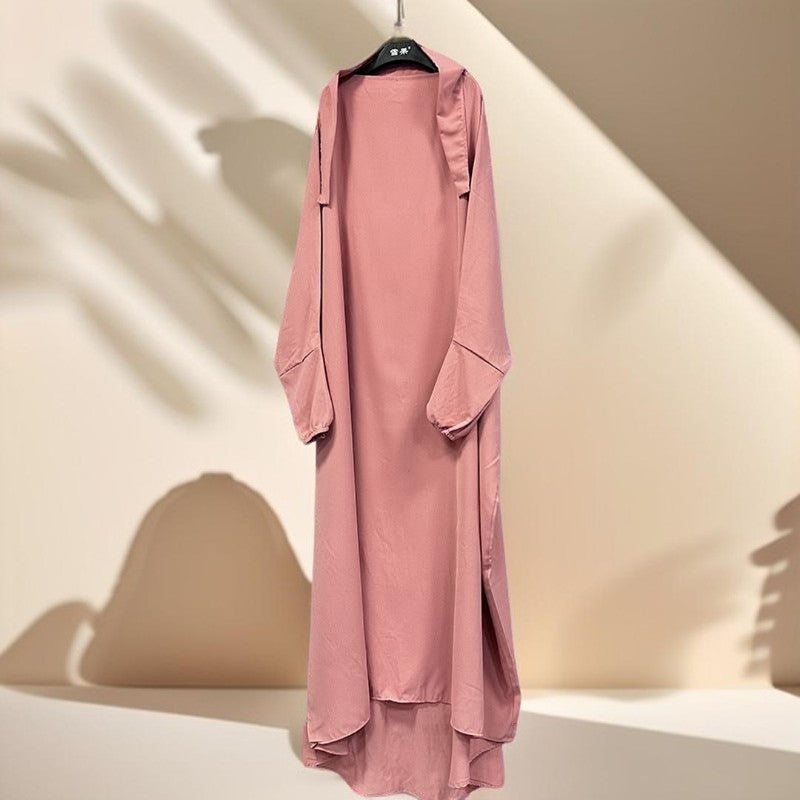 pink prayer dress Modest Muslim Girls Practical One Piece Prayer Dress