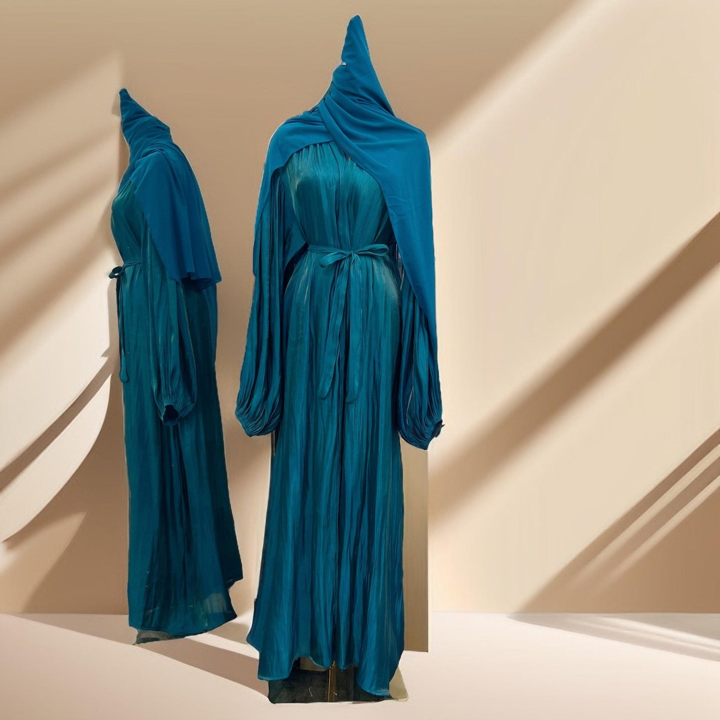 Women's Beautiful Party wear Stretchable abaya with puff sleeves - Try Modest Limited 