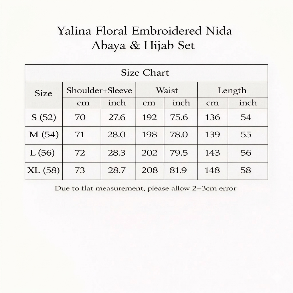 Yalina Floral Embroidered Nida Abaya & Hijab Set