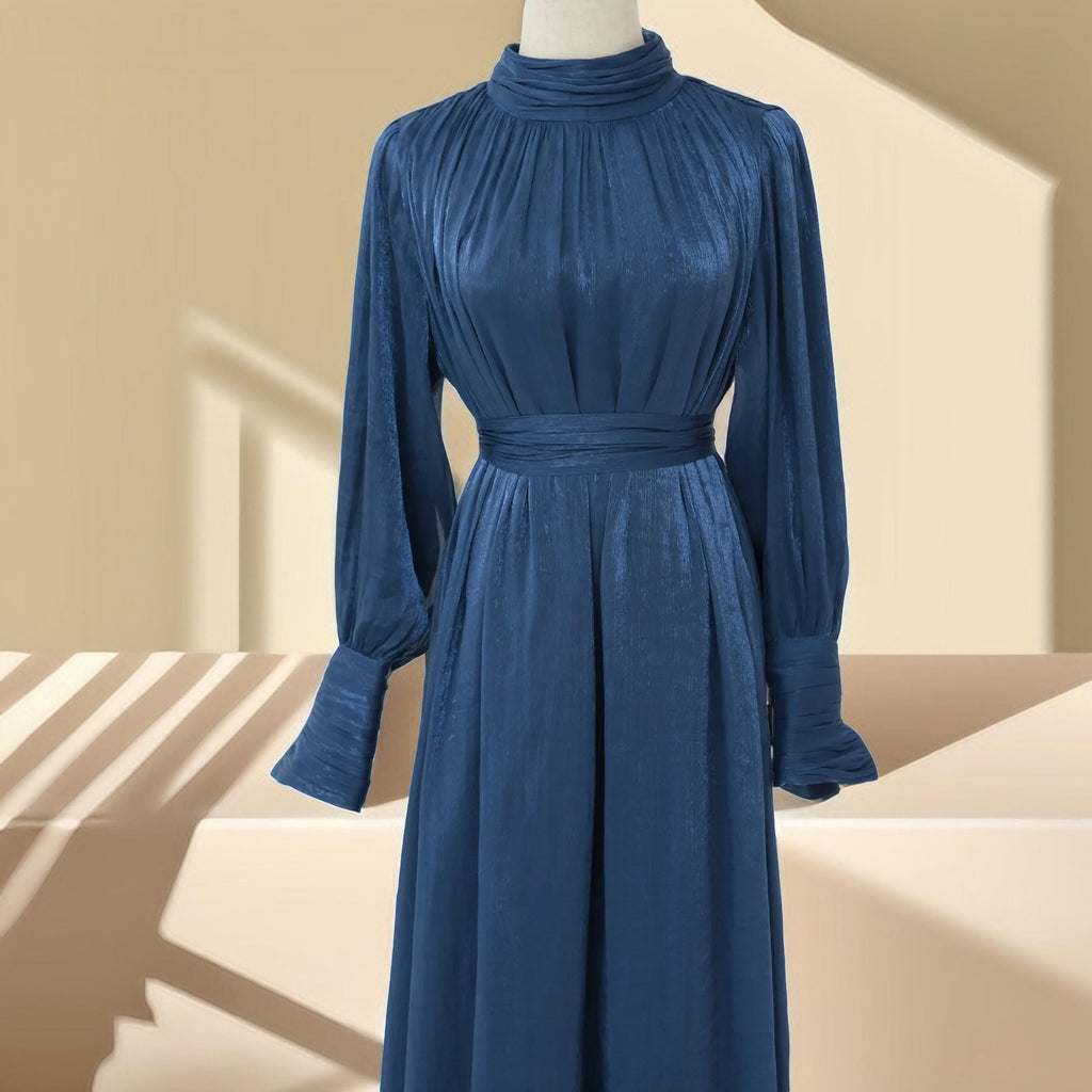 Yasmin Luster Maxi Long Evening Dress - Try Modest Limited