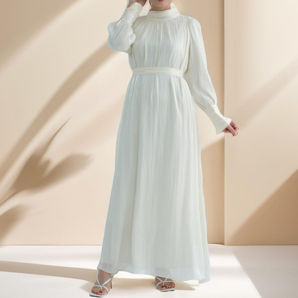 Yasmin Luster Maxi Long Evening Dress - Try Modest Limited