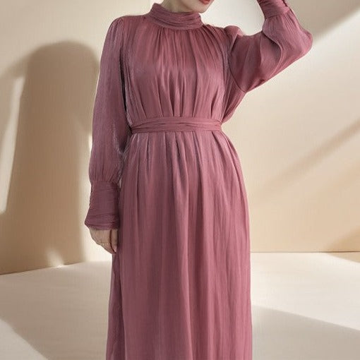 Yasmin Luster Maxi Long Evening Dress - Try Modest Limited