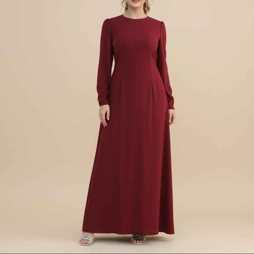 Zafiya Beaded Cape Modest Maxi Dress