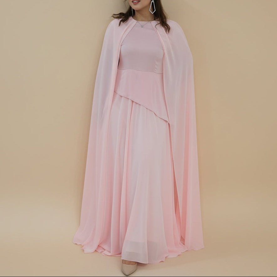 Zareen Modest Chiffon Cape Maxi Dress - Try Modest Limited 