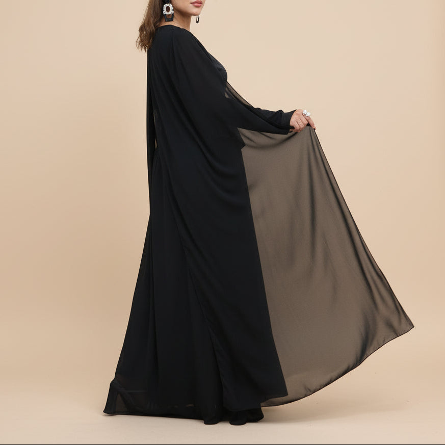 Zareen Modest Chiffon Cape Maxi Dress - Try Modest Limited 