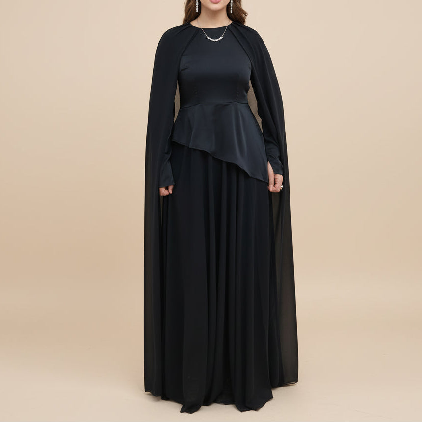 Zareen Modest Chiffon Cape Maxi Dress - Try Modest Limited 