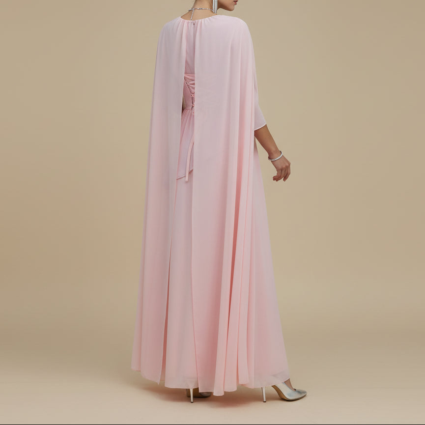 Zareen Modest Chiffon Cape Maxi Dress - Try Modest Limited 