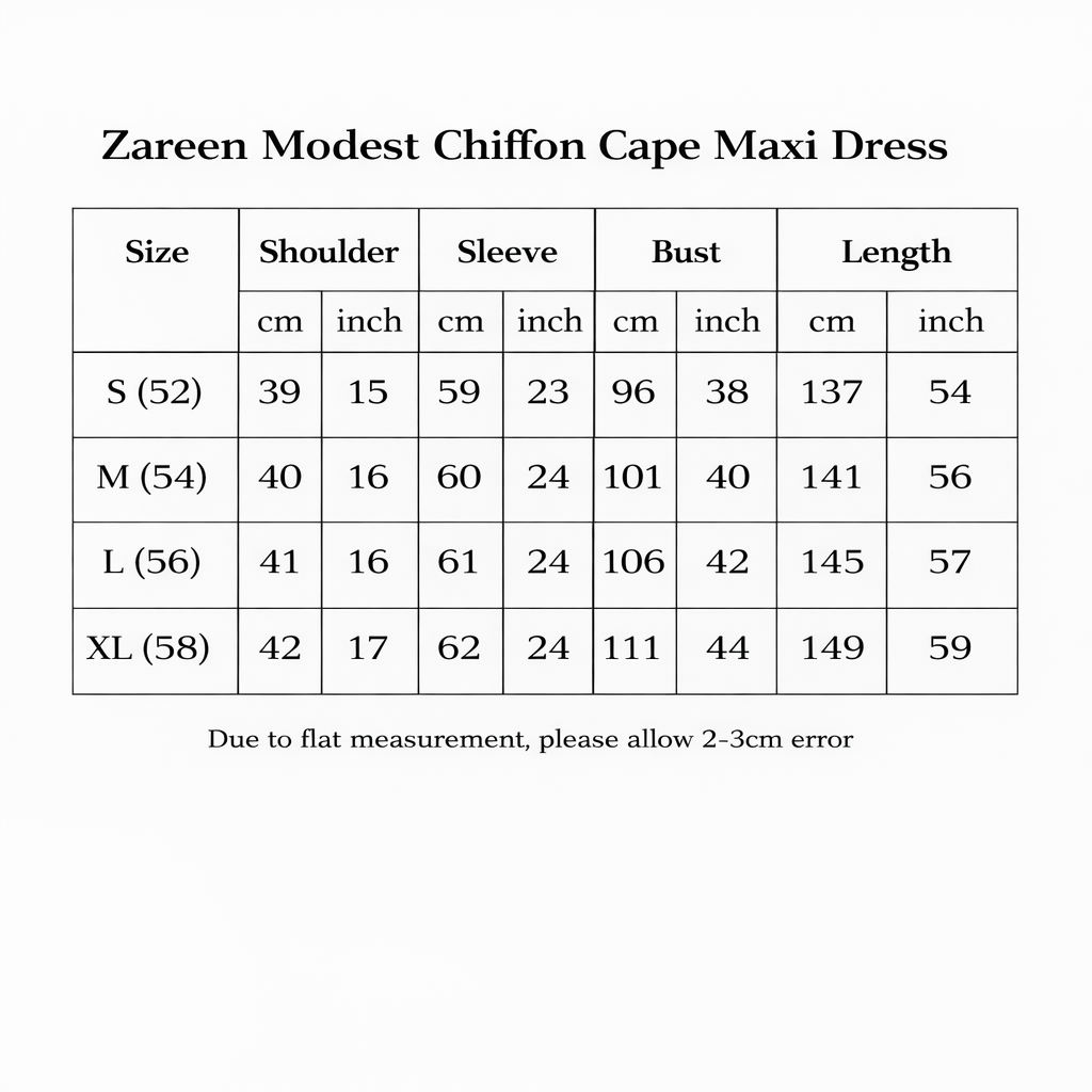 Zareen Modest Chiffon Cape Maxi Dress - Try Modest Limited 