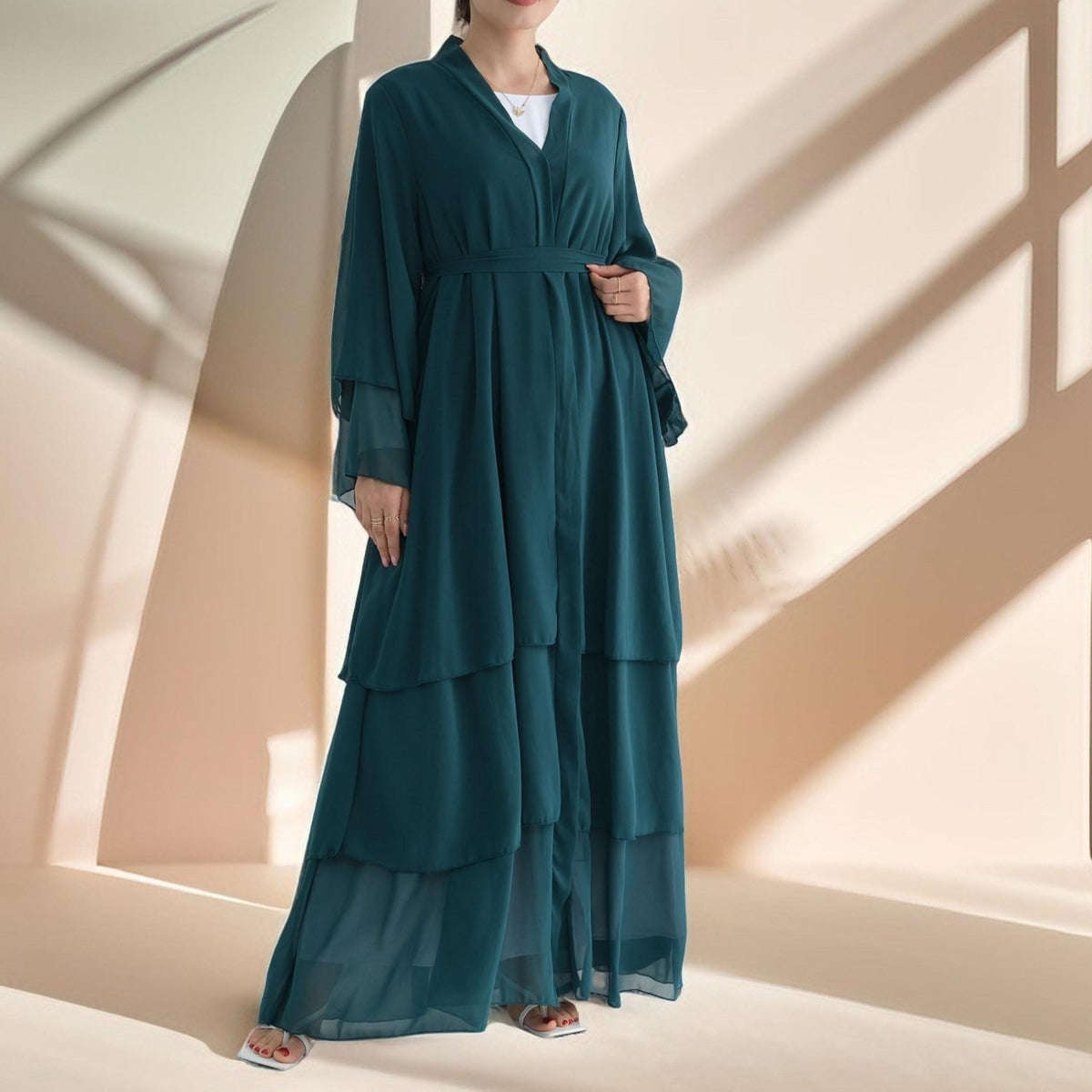 chiffon abaya dress Stylish Chiffon Muslim Set Abaya (MOA008)