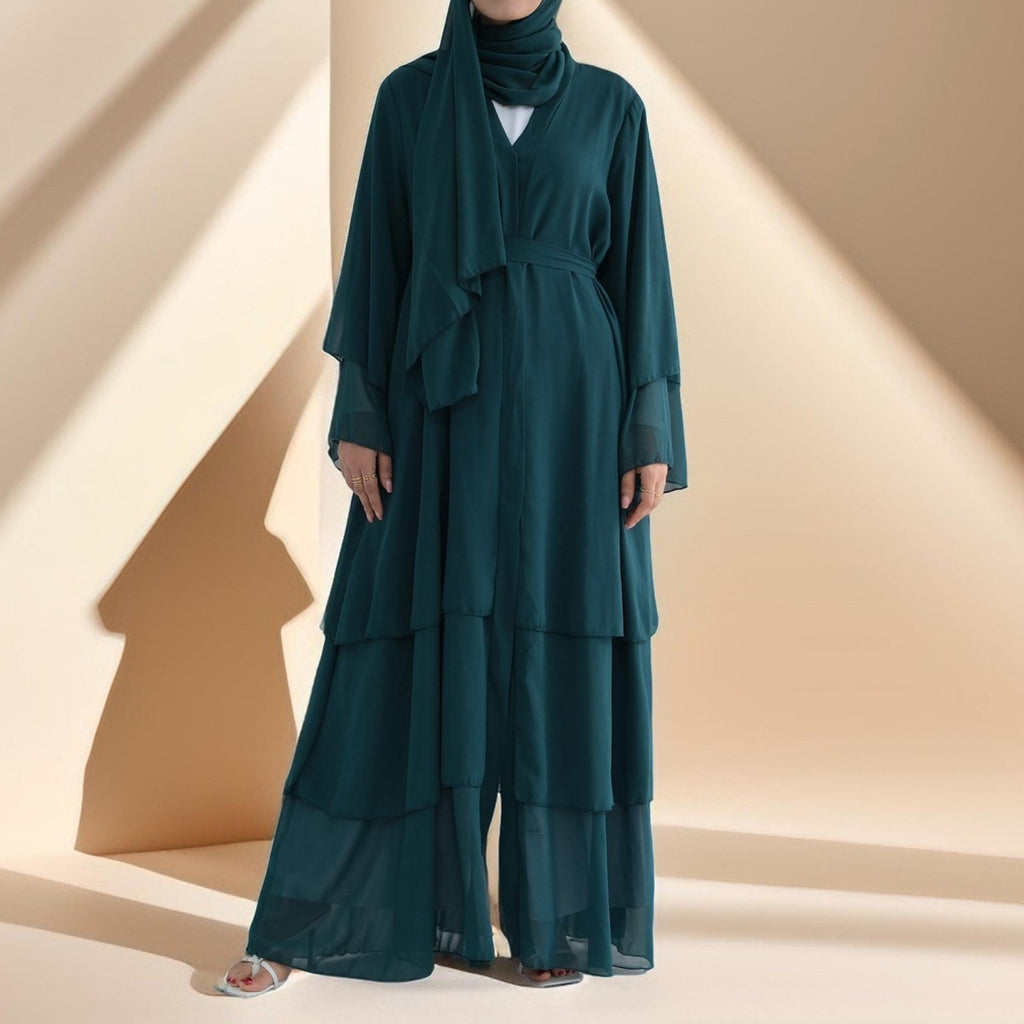 Zayna Three-Layer Chiffon Abaya - Try Modest Limited