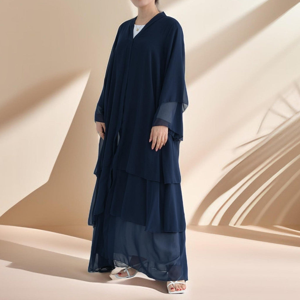 Zayna Three-Layer Chiffon Abaya - Try Modest Limited