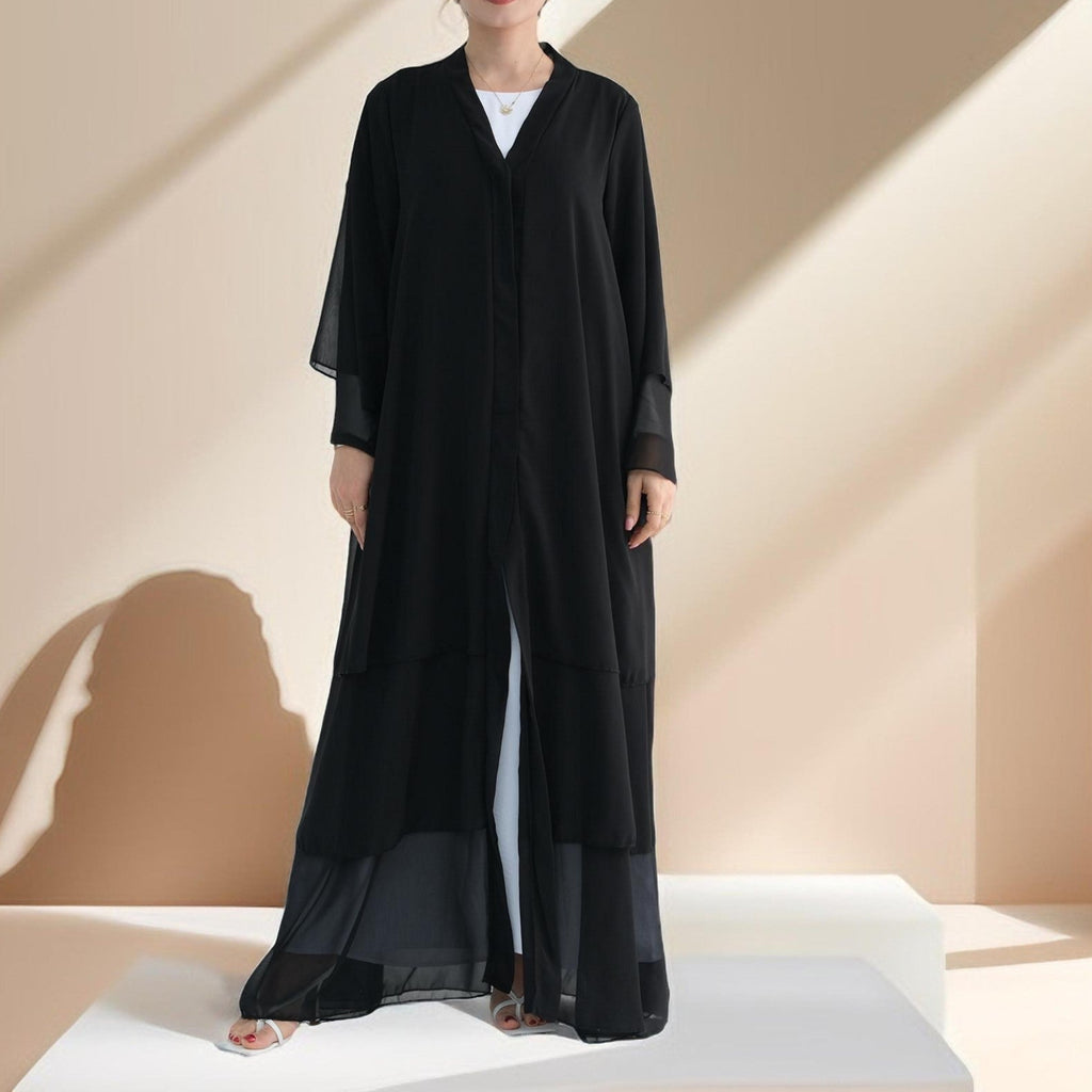 Zayna Three-Layer Chiffon Abaya - Try Modest Limited