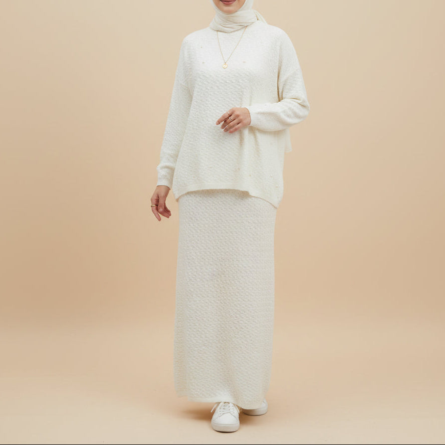 Zoya Strick-Maxi-Set mit Struktur, zweiteilig