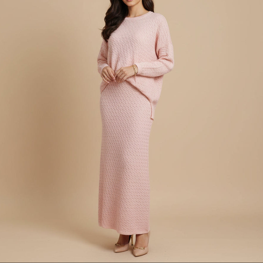 Zoya Strick-Maxi-Set mit Struktur, zweiteilig