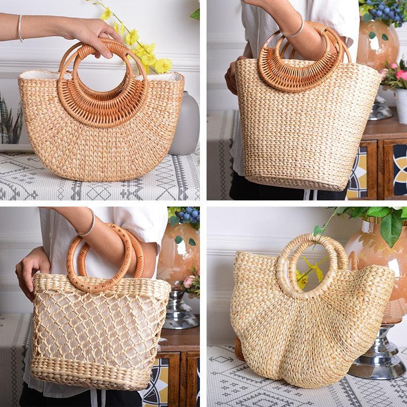 Elegant woven straw beach bags - Try Modest Limited 